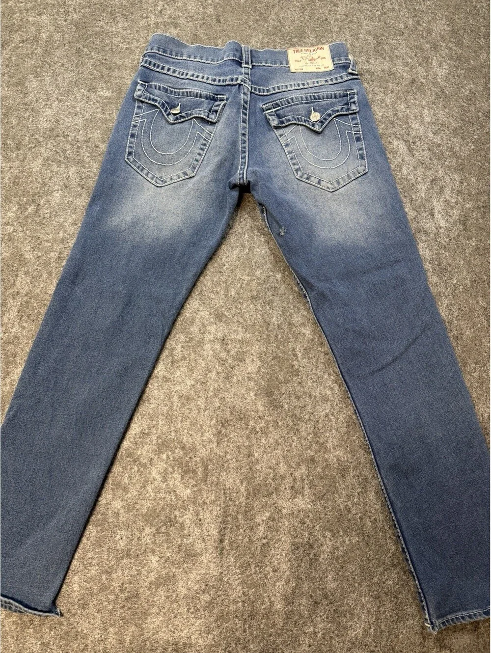 True Religion Geno Relaxed Slim Mens Jeans Sz 33x30 Blue Stretch Straight Denim